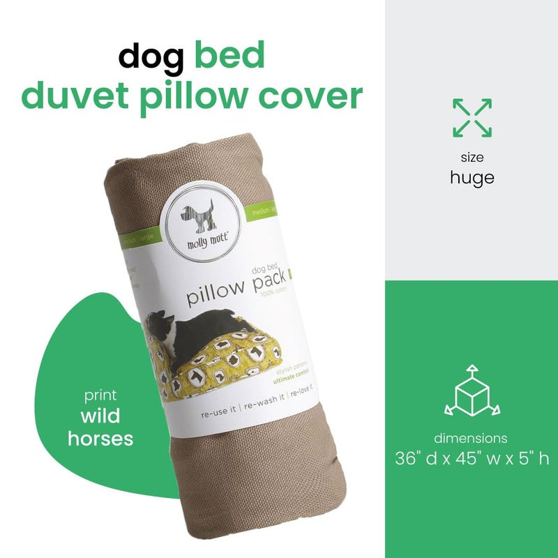 molly mutt Wild Horses Dog Bed Duvet Pillow Pack, Huge - 100% Cotton, Durable, Washable - Image 2